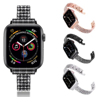 Women Diamond Stainless Steel Strap For Apple Watch 6 5 4 3 Band 42mm 44mm Jewelry Bracelet For iWatch Bands SE 40mm 38mm Belt