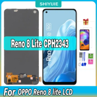 AMOLED 6.43'' Original CPH2343 For OPPO Reno8 Lite LCD Display Assembly Replacement Touch Screen Reno 8 Lite Digitizer Repair