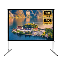 OEM Outdoor 300 Inch Foldable Projector Screen 16:9 4K HD Outdoor Projector Screen With Stand