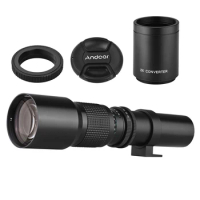 500/1000mm f/8 Telephoto Lens MF with 2X Converter Lens for Nikon D40 D40X D60 D90 D100 D200 D300 D500 D600 D610 D700 D750 D800