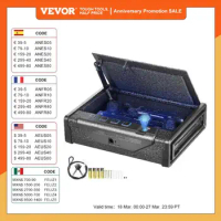 VEVOR Gun Safe Q235 Steel Pistol Safe 3-Way Quick Access Firearm Case Gun Box Advanced Biometric Technology Travel Gun Safe