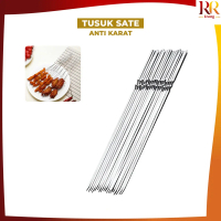 [COD] RR C1162 Tusuk Sate Stainless Steel Reusable Anti Karat Barbeque Skewer / Tusukan Sate Daging 