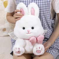 Kawaii Super Soft Fluffy 30/45cm Long Ears White Angel Rabbit Dolls Plush Animals Bunny Toys Room Sofa Decor Cuddly Peluche