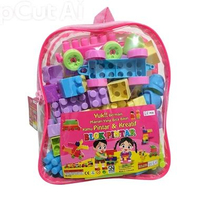 Mainan block pintar isi 68 pcs Edukasi anak tas balok pintar susun