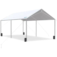 10X20ft Upgraded Heavy Duty Carport Canopy Party Tent with Reinforced Steel Cables - White