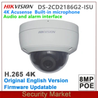Original Hikvision DS-2CD2186G2-ISU 8Mp CCTV POE IR 4K Surveillance Security Acusense Fixed Dome Network Camera