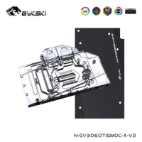 Bykski Water Block For GIGABYTE Geforce RTX 3060 TI /3060/3050 GAMING,EAGLE,VISION OC,With Back Plate Cooler,N-GV3060TIGMOC-X-V2