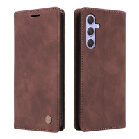 Case For Samsung Galaxy A54 Case Leather Wallet Flip Cover For Samsung A54 Solid Color Suction CUP Feature