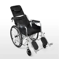 Full and half lying wheelchair manually folding portable wheelchair for the elderly with sitting scooter for disabled people