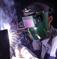 工廠直出燒電焊工防護面罩自動變光頭戴式面罩全臉氬弧焊專用護臉神器用品焊帽送手套