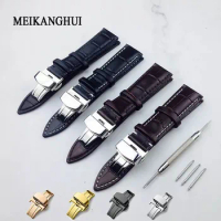 Watchband 12mm18mm 19mm 20mm 21mm 22mm 24mm Soft Calf Genuine Leather Watch Strap Alligator Grain Watch Band for Tissot Seiko