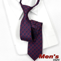 【vivi 領帶家族】自動拉鍊窄版7cm領帶(0722041格紋紅)