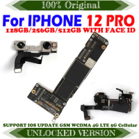 American LL/A Motherboard For iPhone 12 Pro 256g/128g 512GB Original Mainboard With Face ID Cleaned iCloud Logic Board ok Plate