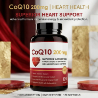 High Strength CoQ10 200mg | Omega-3 Enhanced Heart Antioxidant Immune Daily Health Capsules