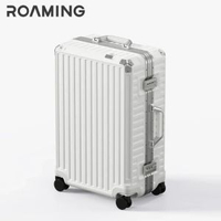 內地直送 - Roaming/漫游新款行李箱拉杆箱铝框旅行箱登机箱20寸皮箱子24男女-珍珠白 20寸