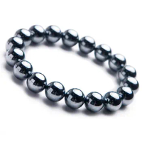 12mm Natural Terahertz Bracelet Jewelry For Women Lady Men Healing Beauty Wealth Gift Crystal Stone Round Beads Strands AAAAA