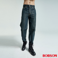 【BOBSON】男款小尻革命大直筒牛仔褲(深藍77)