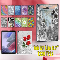 Cover for Samsung Galaxy Tab A7 Lite 8.7 Inch SM-T220 SM-T225 Tablet Case Tab A7 Lite 2021 3D Art Pattern Durable Slim Back Case