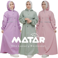 Jas hujan wanita gamis jumbo dewasa bahan PVC karet tebal elastis kuat dusty pink hijau sage lilac j
