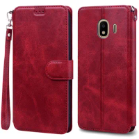 J4 J4+ Case For Samsung Galaxy J4 2018 Case Leather Wallet Flip For Coque Samsung Galaxy J 4 J4 Plus 2018 J415 J400 Phone Cases