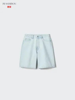 UNIQLO JWA JW ANDERSON Celana Pendek Denim Half Pants wanita BLUE 28 Semua Ukuran