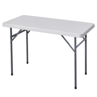 【簡約家具】122公分寬 平面式塑鋼折疊桌(祭祀供品桌 露營餐桌 電腦書桌 會議摺疊桌 辦公摺疊桌)