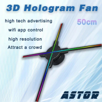50cm 3D hologram fan wifi app control led hologram custom hologram 3D led fan hologram display holographic effect advertising