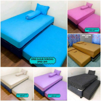 BEST PRICE Sprei Rumbai Kasur Sorong Seprei set 2in1 Polos Embos tinggi 30cm