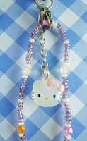 【震撼精品百貨】Hello Kitty 凱蒂貓~限定版手機吊鍊-紫珠粉