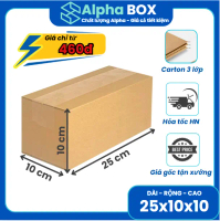 [COMBO 100] 25x10x10 Hộp Carton Đóng Hàng đựng mỹ phẩm phụ kiện đồ dùng, giá rẻ tại xưởng - Alpha BO