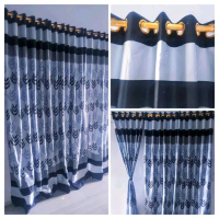 Gorden smokring 12 ring dan 6 gelombang ukuran 120x220 motif minimalis elegant cocok untuk pintu dan