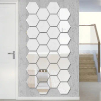 1-12pcs Mirror Wall Sticker 3D Mirror Wall Stickers Self-adhesive Acrylic Mirror Tiles Sticker For Bathroom DIY Wall Decal Decor