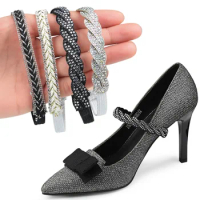Luxury Rhinestones Women Shoelaces for Heels Ankle Shoes Belt Holding Bundle Shoelace Sandals Elastic laces Shoe Accessories