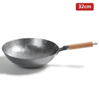 Chinese Handmade Iron Wok Cooking Pot General Use for Gas and Induction Cooker cast iron pan Kitchen Cookware