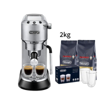 【Delonghi】EC885.M 半自動義式咖啡機(+ 咖啡豆配件套組)