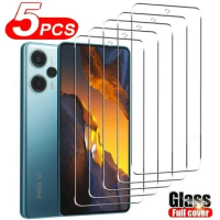 5Pcs Protective Tempered Glass For Poco F5 X5 Pro 5G F4 GT X4 M4 M3 X3 Pro F3 M5 Glass For Xiaomi Poco F5 Pro Screen Protector