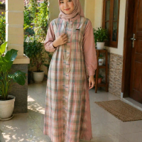 Midi Dress Katun Triset Ori Terbaru-Mdidi Dress Katun Triset Original-Midi Dress Triset Premium Casu