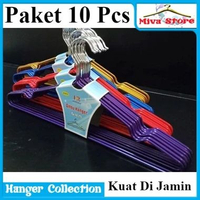 Hanger Baju Stainless 10 pcs / Gantungan Baju Stainless Hanger baju anti karat anti slip ungu