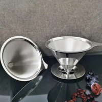 Cleaner Extraction Coffee Filter Stainless Steel Pour Over Coffee Dripper Set Reusable Cone Filter Slow Drip for Single for Home