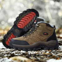 Large Size 48 High-Top Men Hiking Boot Winter Suede Warm Mountain Climbing Shoes Women Trekking Boots Man Outdoor Shoes