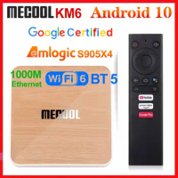 Mecool KM6 Deluxe ATV Amlogic S905X4 Smart Android 10.0 TV Box 4GB RAM 64GB ROM 2.4/5G WiFi BT 4K Android 10 Set top Box