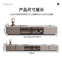 公司貨附發票 電視櫃  悅路巖板電視柜簡約現代小戶型客廳家用地柜灰色加高實木電視機柜 快速出貨