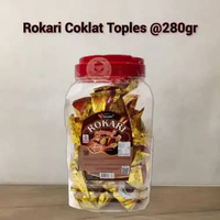 280gr coklat Rokari Toples - Wafer salut coklat & kacang (ds bgr)