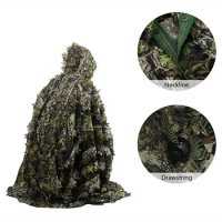 New Hunting Clothes Maple 3D Leaf Ghillie Suit Outdoor Woodland Sniper Airsoft Camouflage Clothing Jacket and Pants