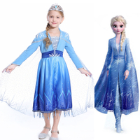 Winter Disguise Deluxe Snow Queen Frozen 2 Dress Costume for Kids#2168