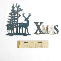 Wooden Elk Christmas Decoration for Home Splice Deer Xmas Ornaments Kids Gift for Home Christmas Party Decorations