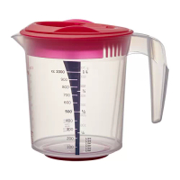INFRIA 水壺附蓋和榨汁器, 透明/櫻桃紅色, 1.0 公升