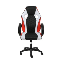 Gaming Office High Back Computer Ergonomic Adjustable Swivel Chair, Black/White/Red