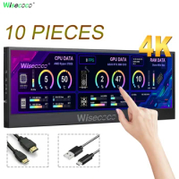 Wisecoco 14 Inch Ultrawide Stretched Bar Monitor 3840x1100 4K Touch Monitor Aida64 Raspberry Pi Win10 11 PC Secondary Monitor