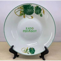 Piring Makan Keramik - Piring Keramik Motif Bunga Mawar - Piring Makan 1pcs,Ungu